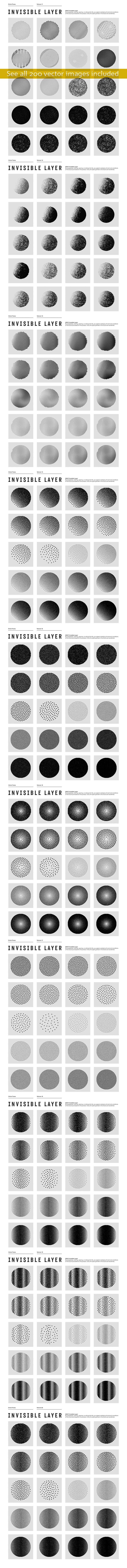 200种半色调圆形图案AI矢量素材 图片素材 第5张