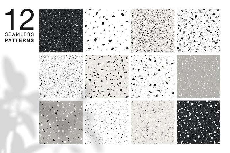 12个水磨石地板背景矢量图案，AI PNG格式 图片素材 第3张
