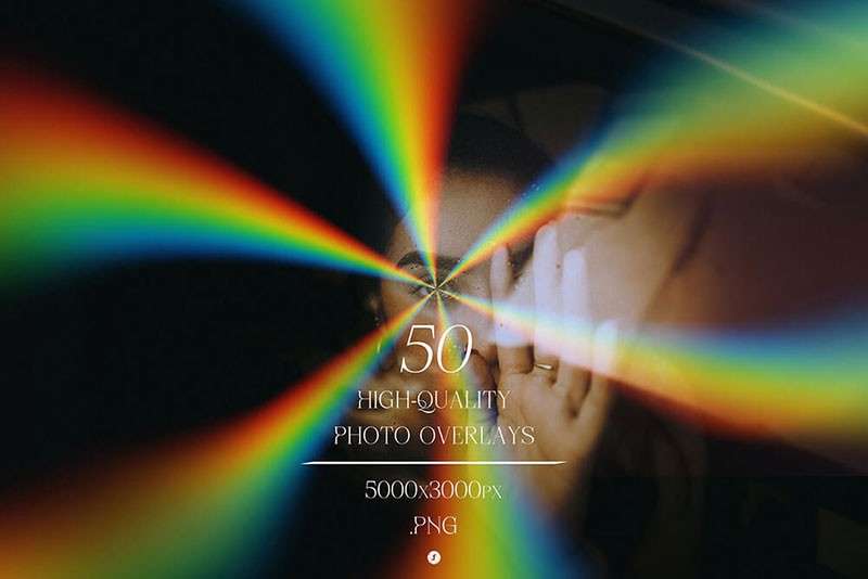 50张彩虹光影叠加图片素材PNG 图片素材 第1张