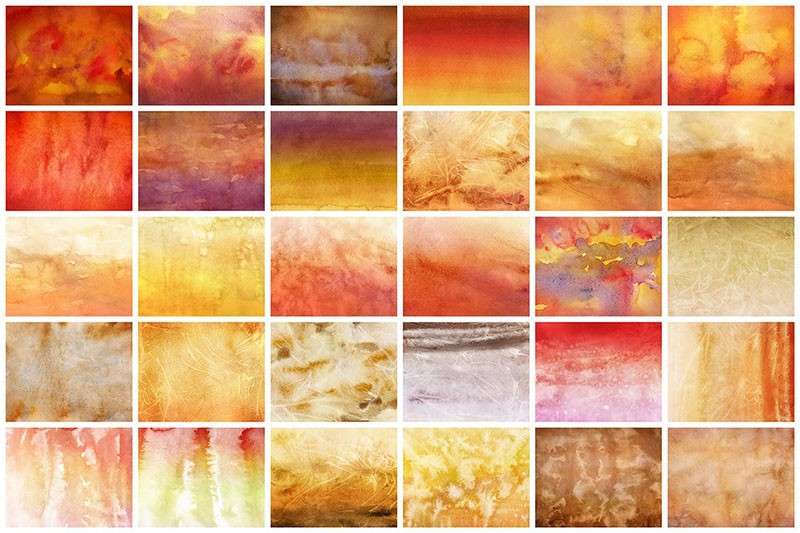 30张秋天水彩纹理背景图片素材JPG 图片素材 第2张