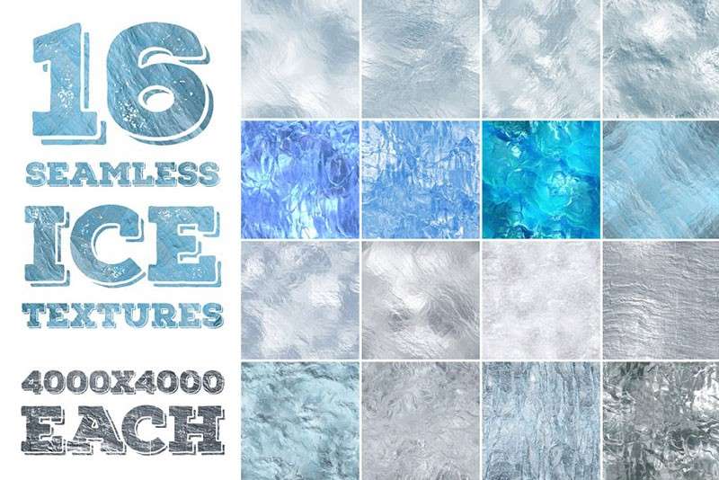 16张冬季冰面纹理背景图片素材JPG 图片素材 第1张
