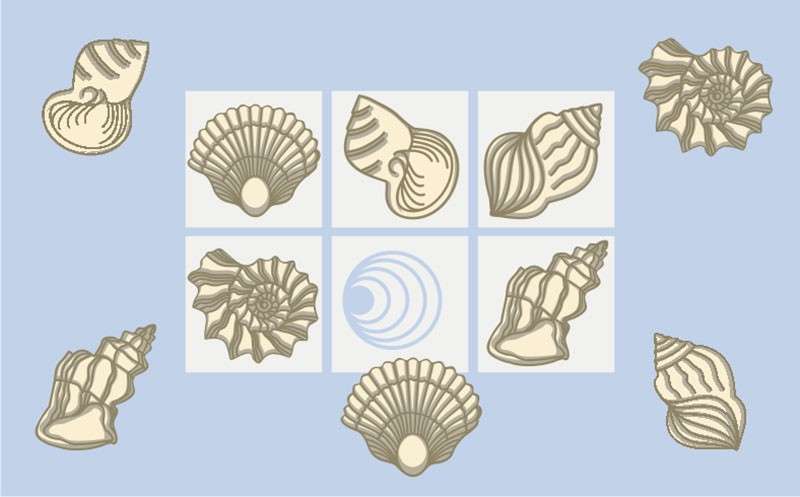 25个贝壳主题无缝背景图案，AI PNG格式 图片素材 第9张