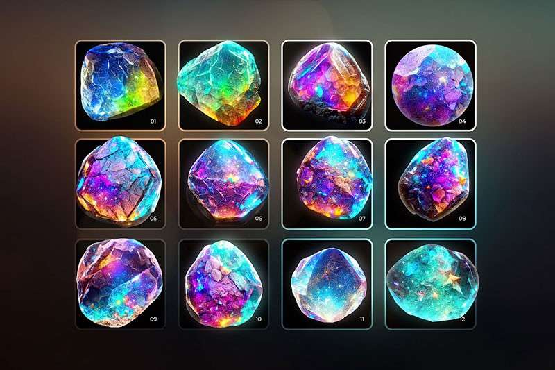 超写实3D彩虹水晶宝石PNG图片素材 图片素材 第2张