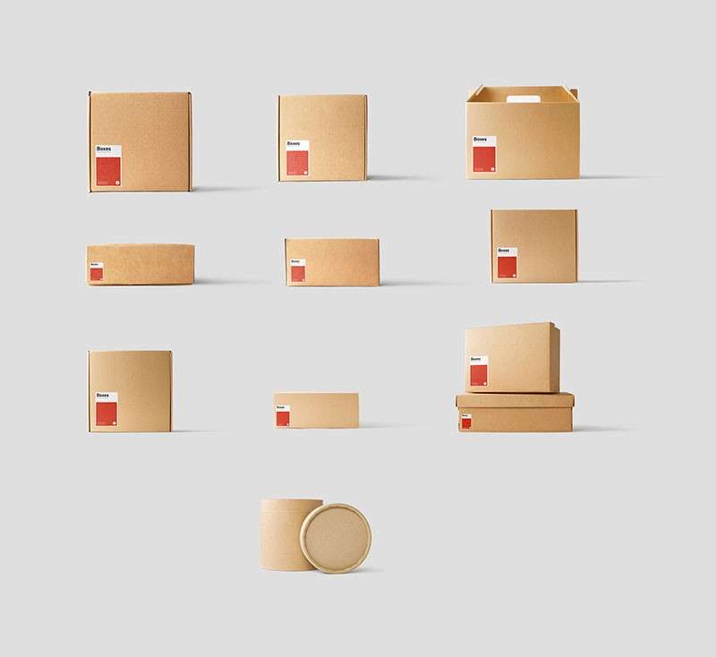 49个牛皮纸箱纸盒包装设计样机素材PSD 样机素材 第6张