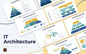 IT架构信息图表矢量模板 Business IT Architecture Illustrator Infographics