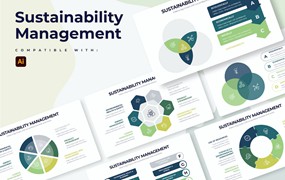 可持续发展管理信息图表矢量模板 Sustainability Management Illustrator Infographics