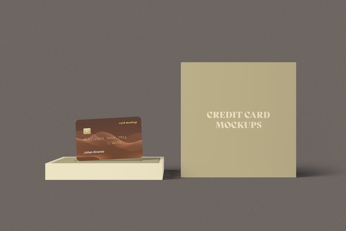 盒子信用卡设计展样机 Credit Card with Box Mockups 样机素材 第3张