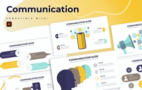 交流通信信息图表矢量模板 Business Communications Illustrator Infographics