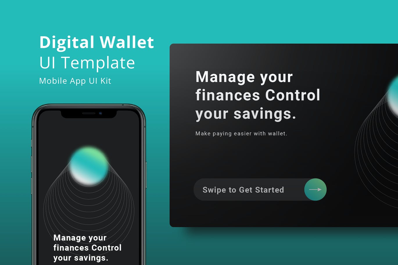 暗黑主题数字钱包App UI设计模板 FBN Dark Digital Wallet UI Template APP UI 第1张