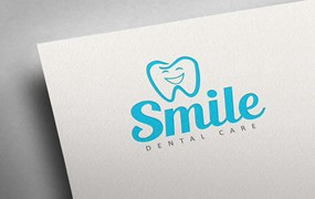 牙科护理Logo标志矢量模板，AI PSD格式