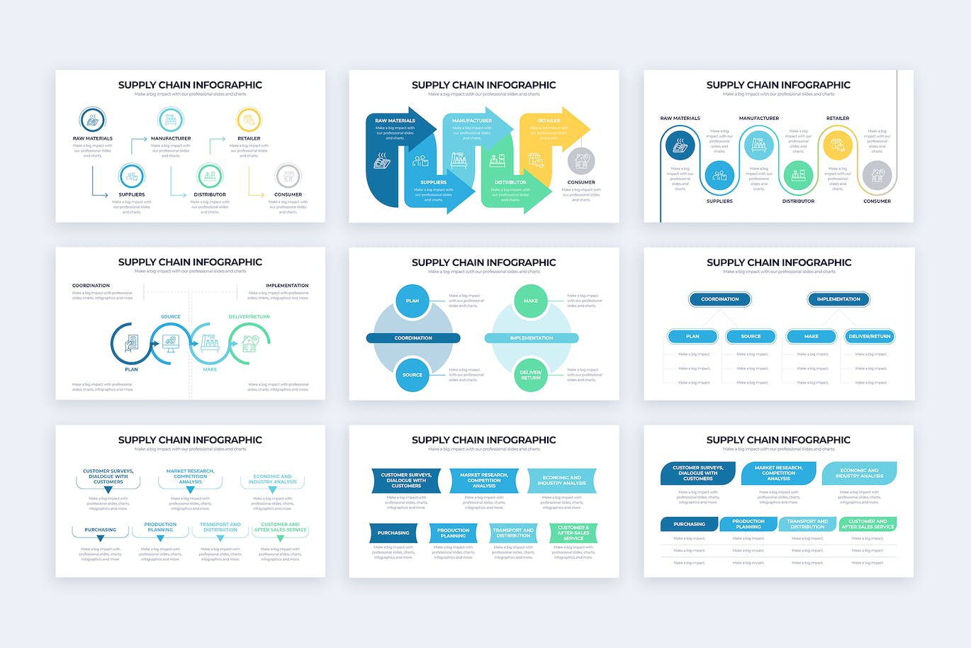 供应链信息图表矢量模板 Business Supply Chain Illustrator Infographics 幻灯图表 第3张