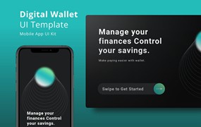 暗黑主题数字钱包App UI设计模板 FBN Dark Digital Wallet UI Template
