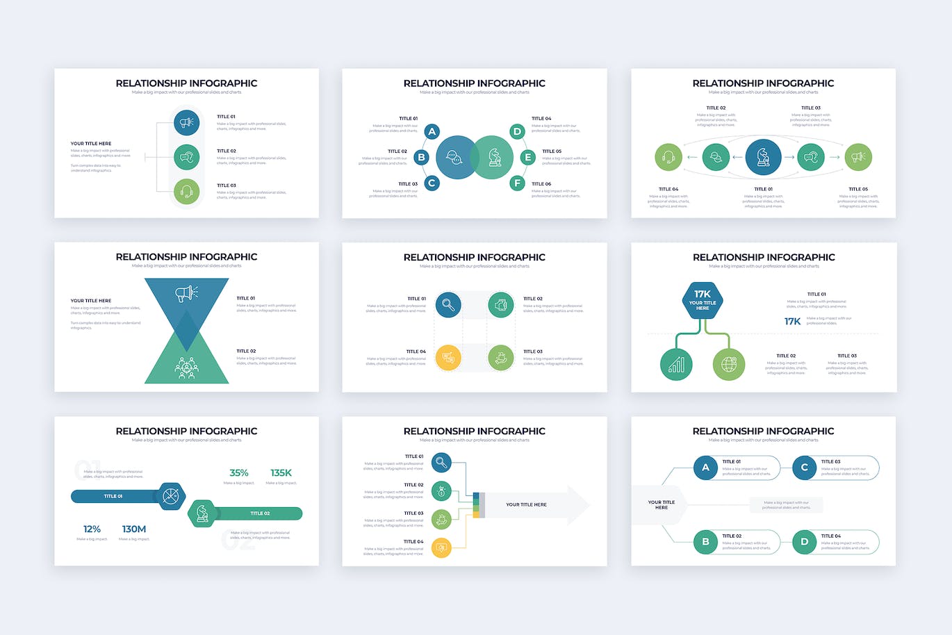 业务关系信息图表矢量模板 Business Relationship Illustrator Infographics 幻灯图表 第3张