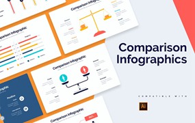 对比比较信息图表矢量模板 Business Comparison Illustrator Infographics