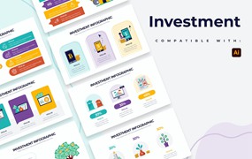 股票投资信息图表矢量模板 Business Investment Illustrator Infographics