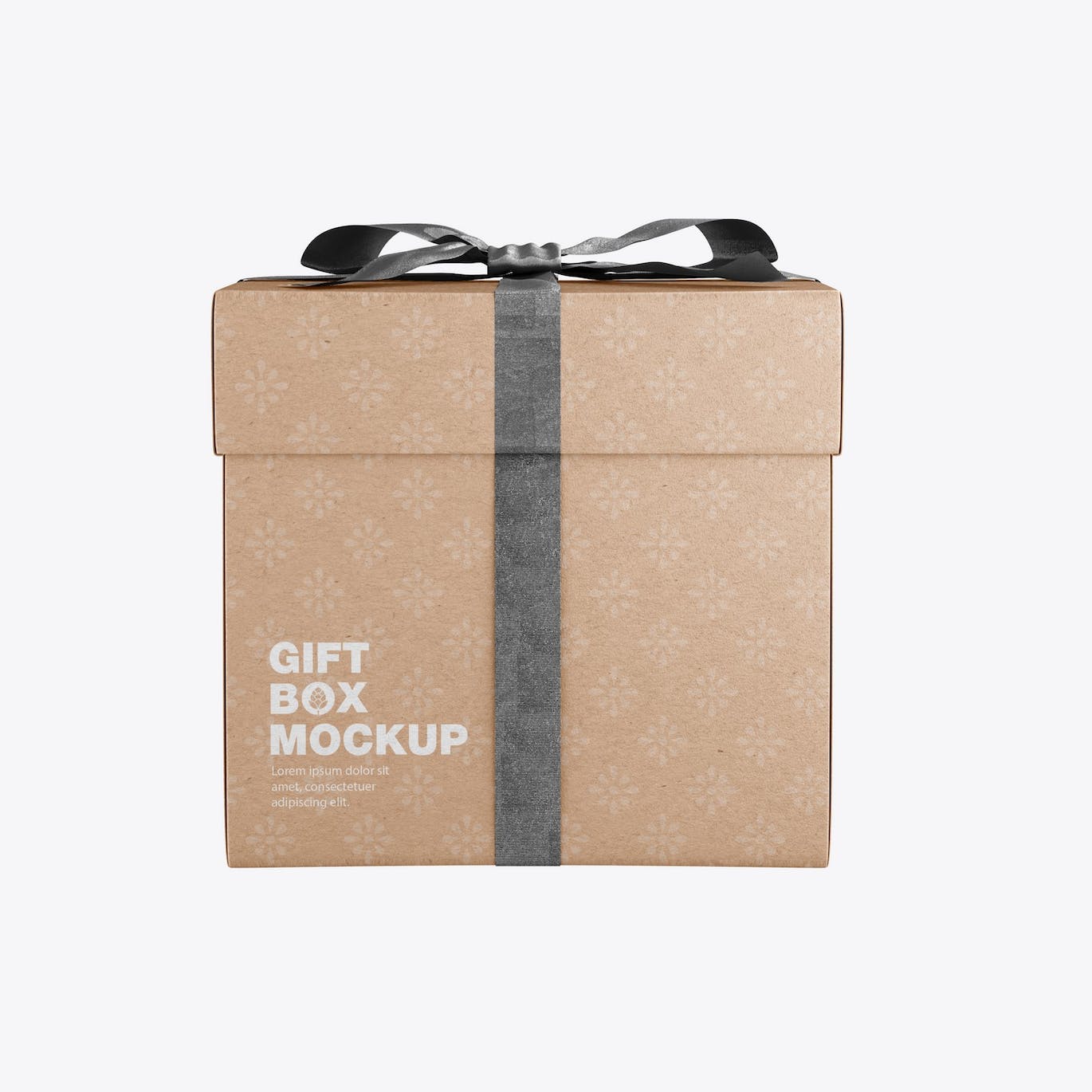 光泽蝴蝶结礼品盒设计样机 Set Glossy Gift Box Mockup 样机素材 第4张