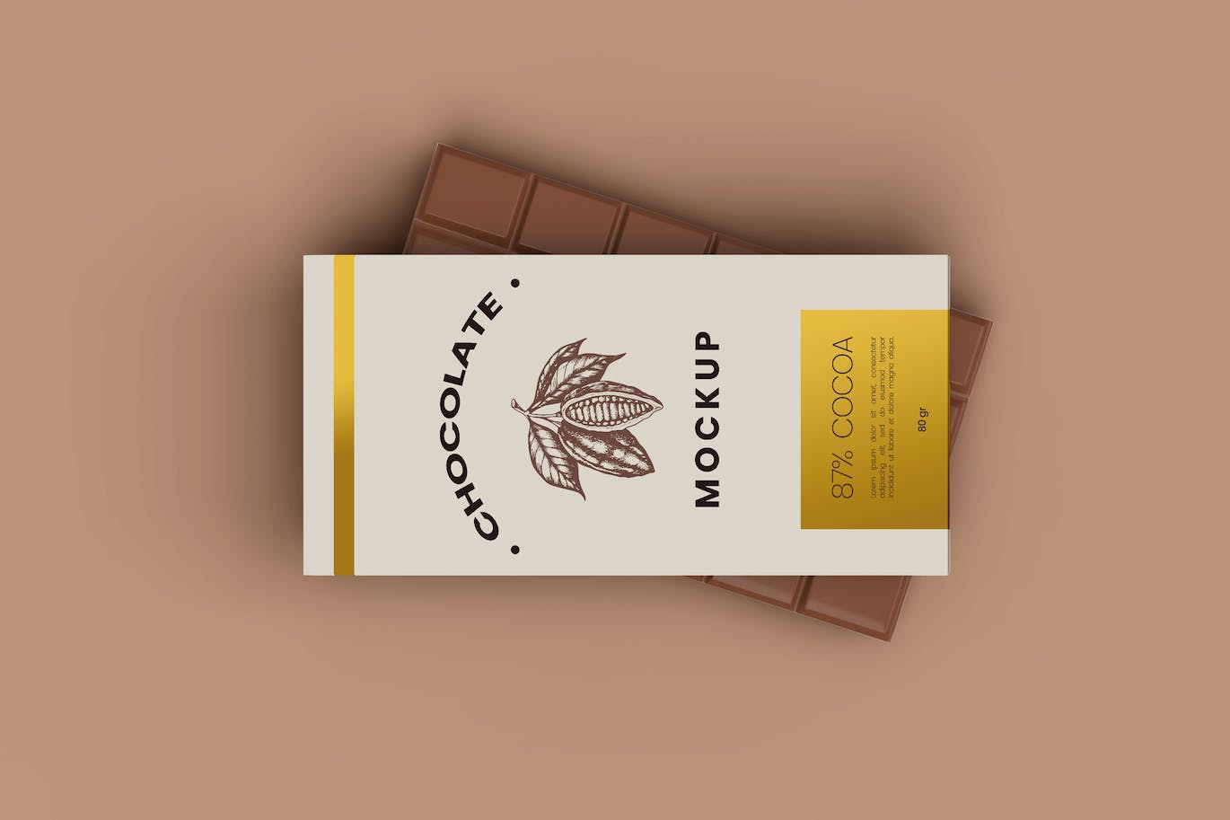 巧克力棒食品包装设计样机 Realistic Chocolate Bar Packaging Mockup 5 Views 样机素材 第2张