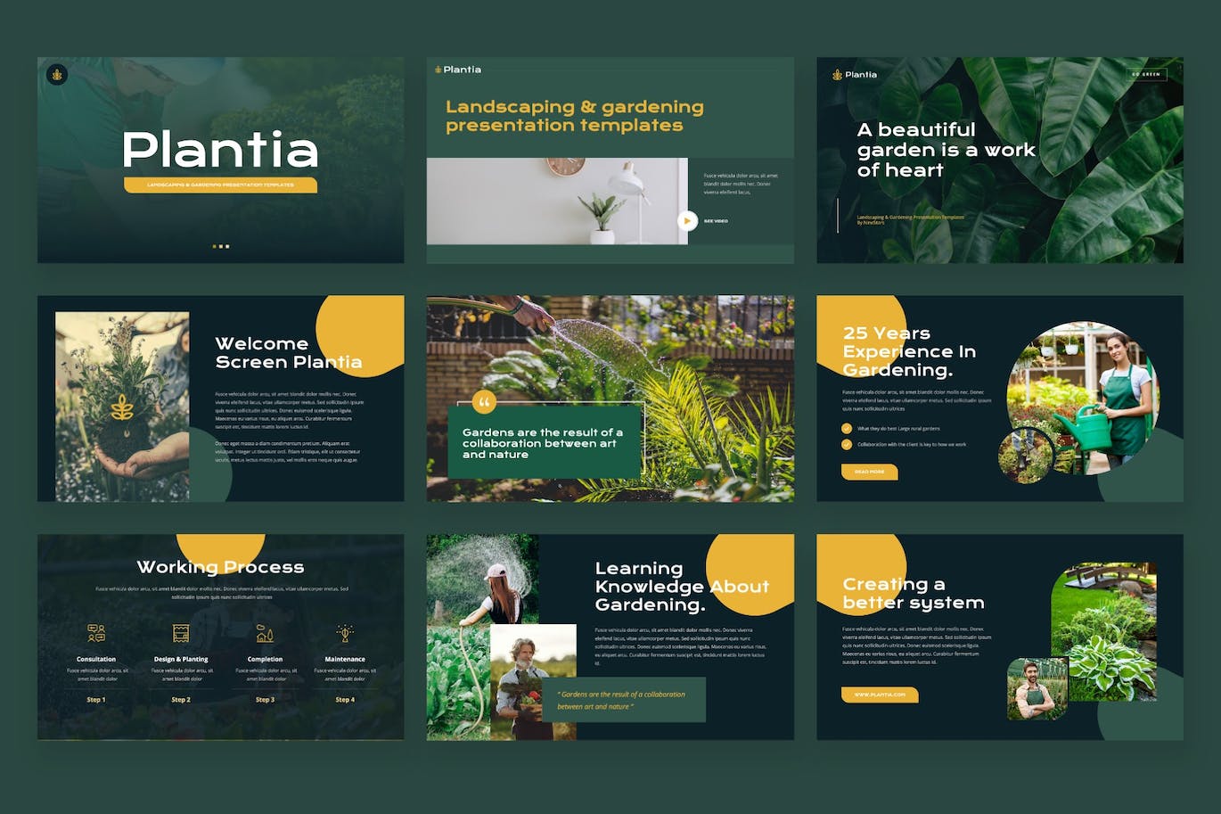 园林绿化和园艺PPT模板下载 Plantia – Landscaping Powerpoint Template 幻灯图表 第5张