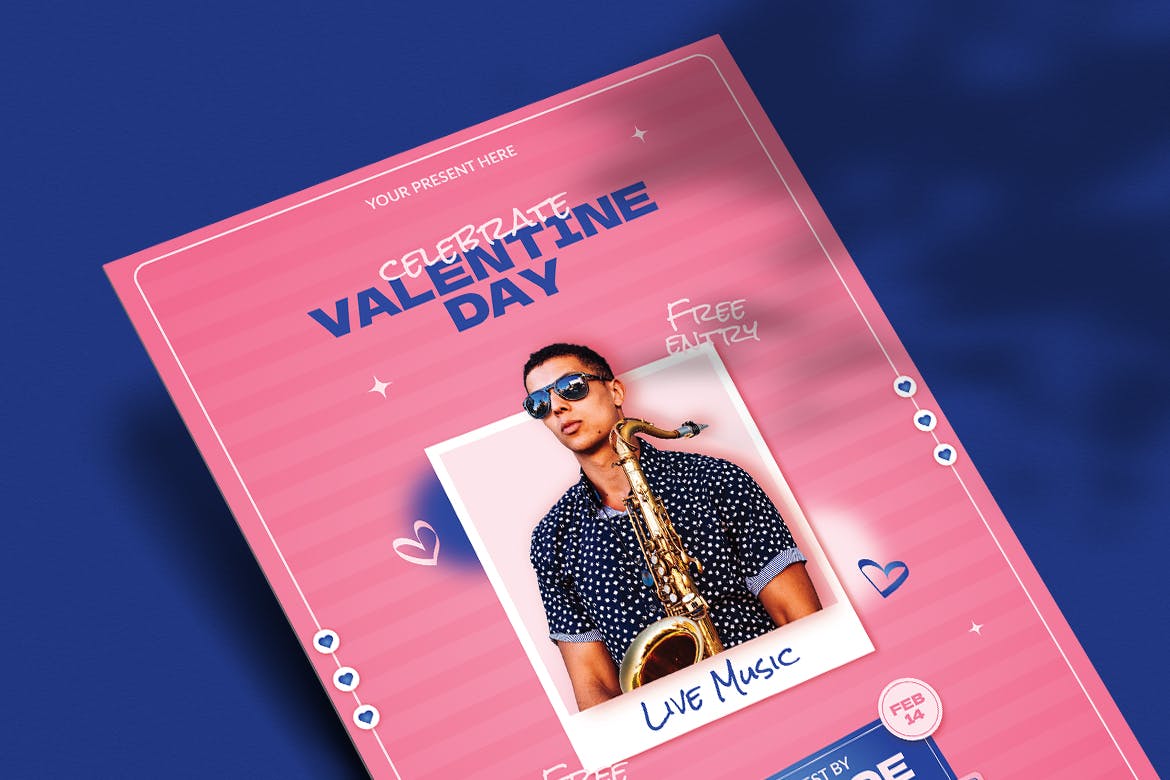 情人节粉色宣传单素材 Sille – Valentine Day Flyer 设计素材 第3张
