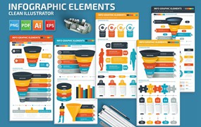 数据步骤信息图表元素模板 Infographic Elements