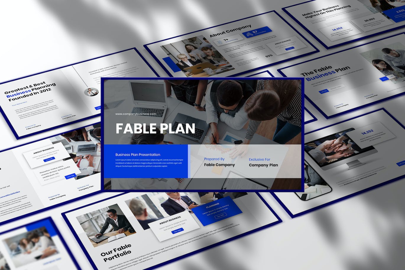 企业战略报告PPT创意模板 Fable – Business Presentation PowerPoint Template 幻灯图表 第1张
