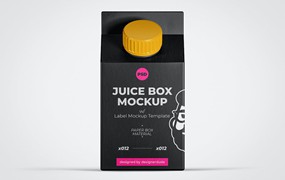 果汁盒外观包装设计样机模板 Juice Box Mockup Template