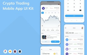 加密交易App应用程序UI设计模板套件 Crypto Trading Mobile App UI Kit