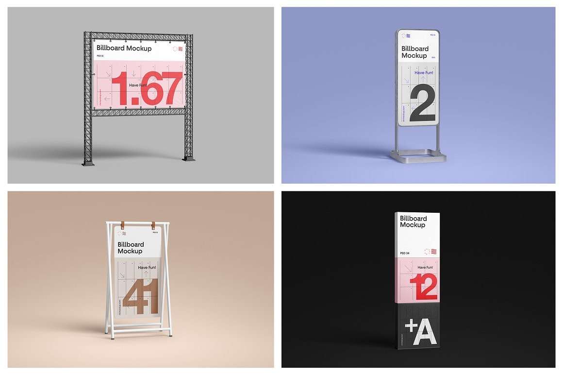 34种广告牌设计展示样机PSD模板 样机素材 第9张