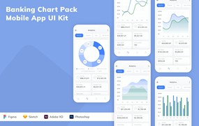 银行图表数据移动应用程序App UI设计套件 Banking Chart Pack Mobile App UI Kit