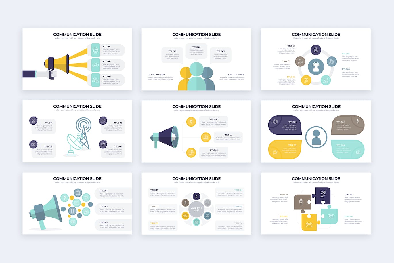交流通信信息图表矢量模板 Business Communications Illustrator Infographics 幻灯图表 第3张