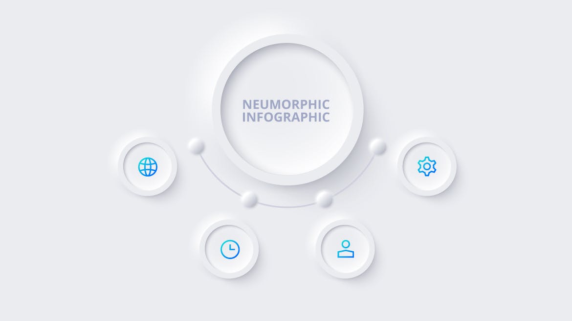 拟物化设计风格信息图表元素 Neumorphic Infographic Elements 幻灯图表 第8张