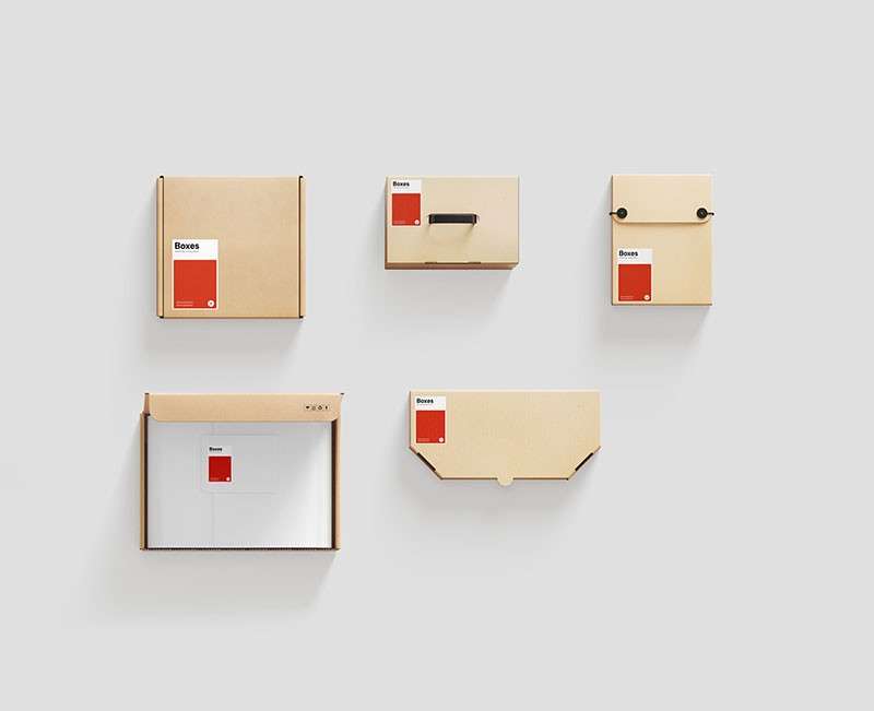49个牛皮纸箱纸盒包装设计样机素材PSD 样机素材 第3张