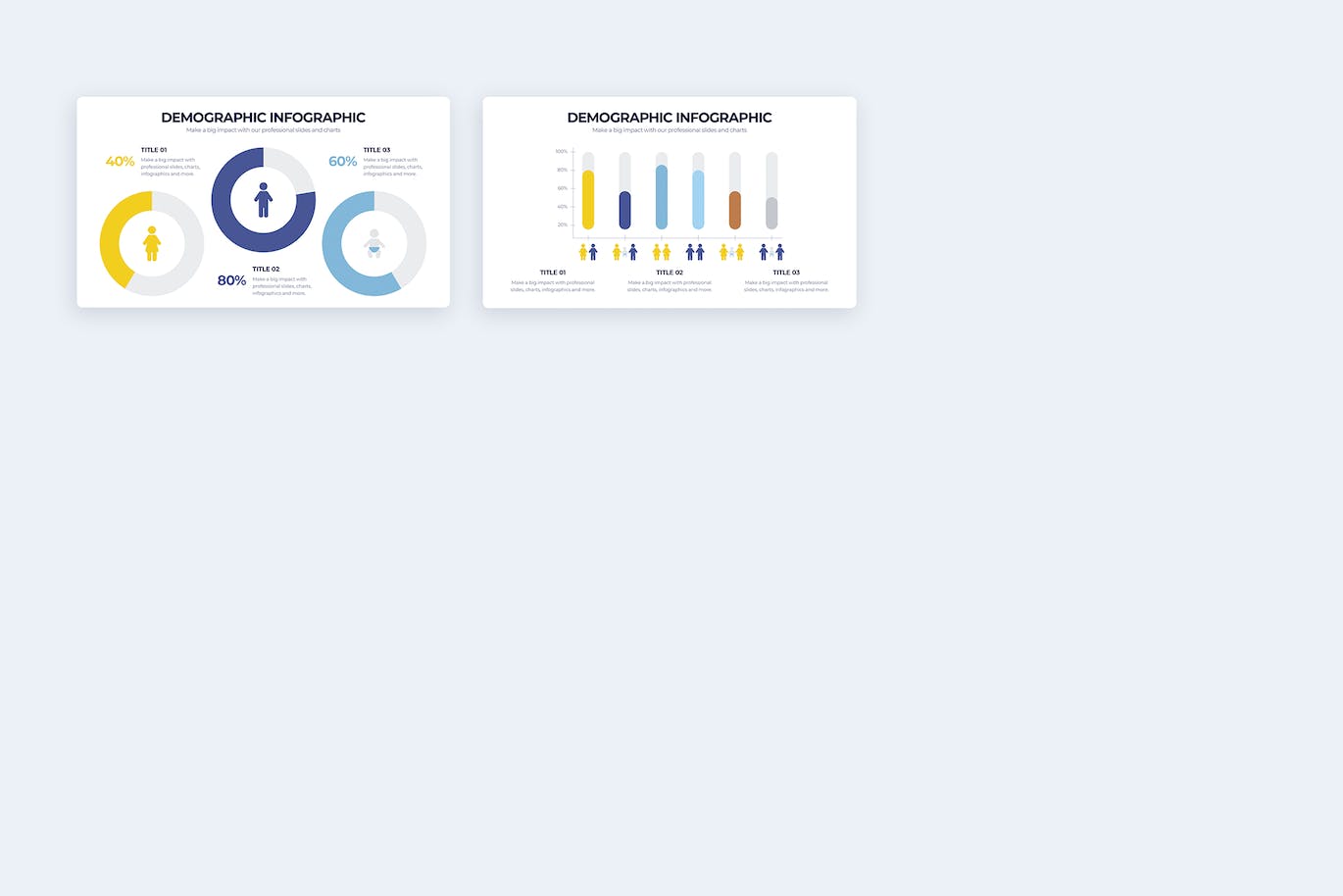 人口统计信息图表矢量模板 Business Demographics Illustrator Infographics 幻灯图表 第4张