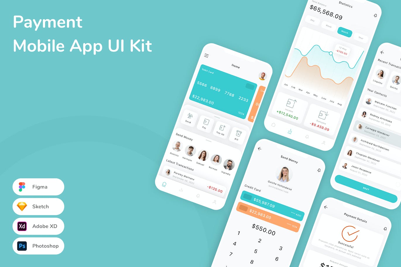 支付付款App应用程序UI设计模板套件 Payment Mobile App UI Kit APP UI 第1张