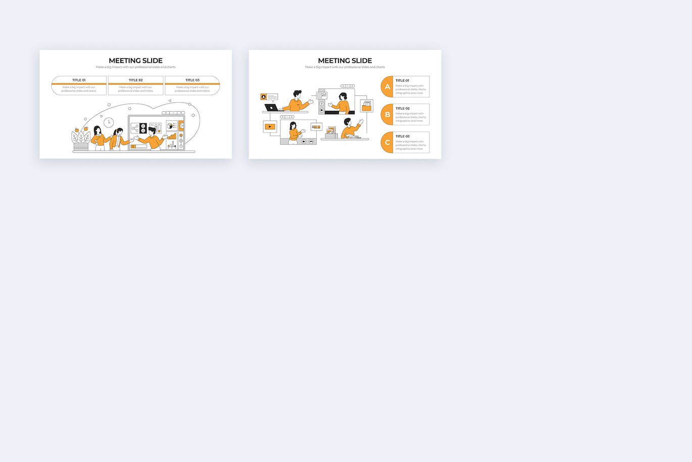 商业会议信息图表矢量模板 Business Meeting Slides Illustrator Infographics 幻灯图表 第4张