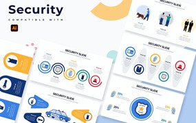 安全服务信息图表矢量模板 Business Security Slides Illustrator Infographics