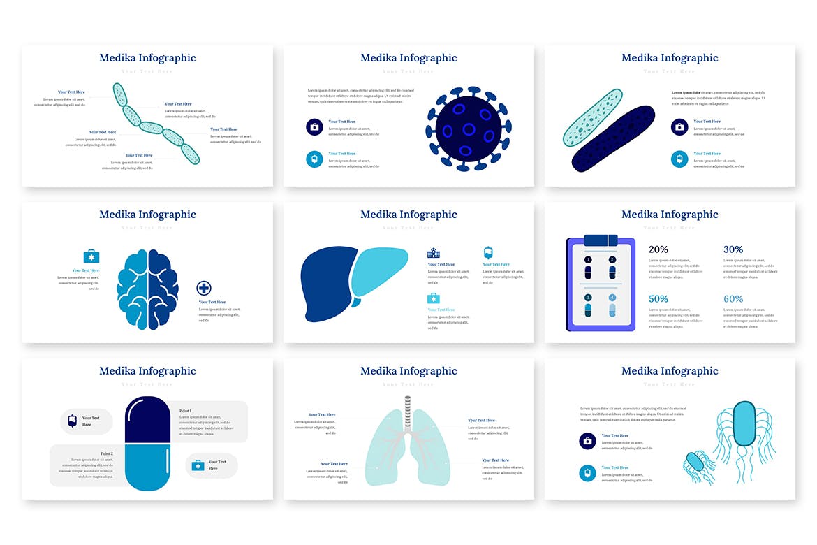 医疗信息图表PPT设计模板 Medika Infographic – Powerpoint Template 幻灯图表 第3张