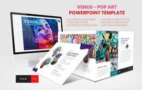 波普艺术创意PPT演示幻灯片模板 Pop Art – Creative PowerPoint Template