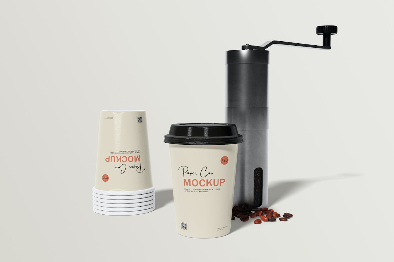 咖啡机咖啡杯包装设计样机 Coffee cup mockup with coffee machine 样机素材 第11张