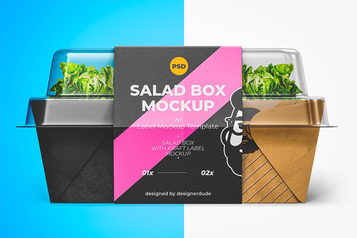 沙拉食品包装盒设计样机模板 Salad Box Mockup Template 样机素材 第3张