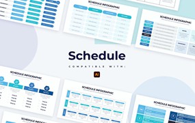 企业时间轴信息图表矢量模板 Business Schedule Illustrator Infographics