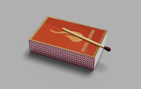 火柴盒纸盒设计样机 Matches Box Mockup