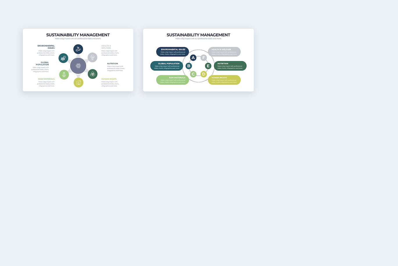 可持续发展管理信息图表矢量模板 Sustainability Management Illustrator Infographics 幻灯图表 第4张