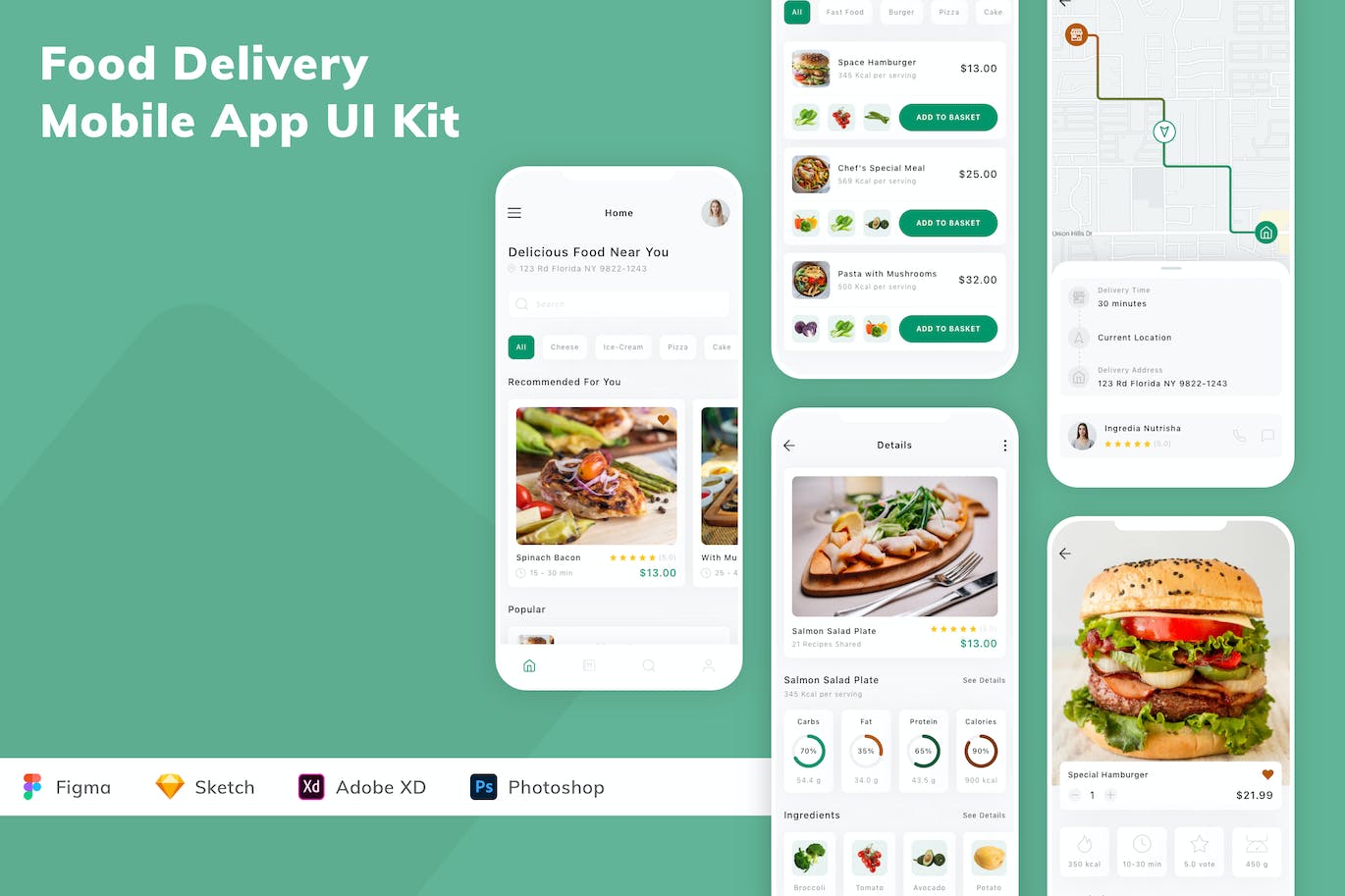 食品外卖移动应用程序App UI设计套件 Food Delivery Mobile App UI Kit APP UI 第1张