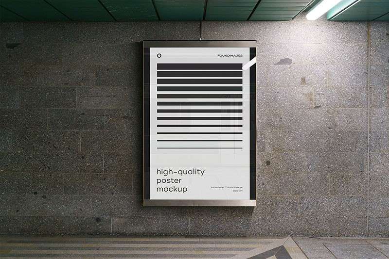 地铁站广告海报展示设计样机PSD模板 样机素材 第6张