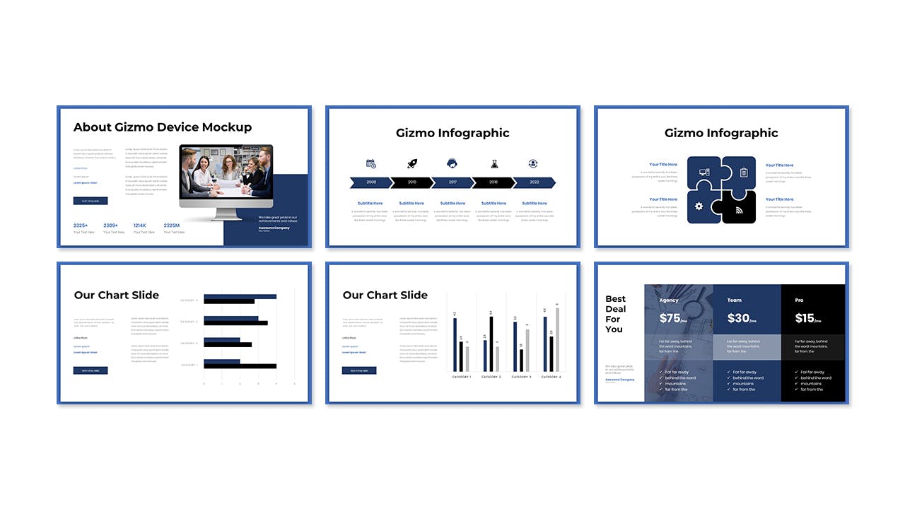 工作汇报Powerpoint模板下载 Gizmo – Business Presentation PowerPoint Template 幻灯图表 第5张