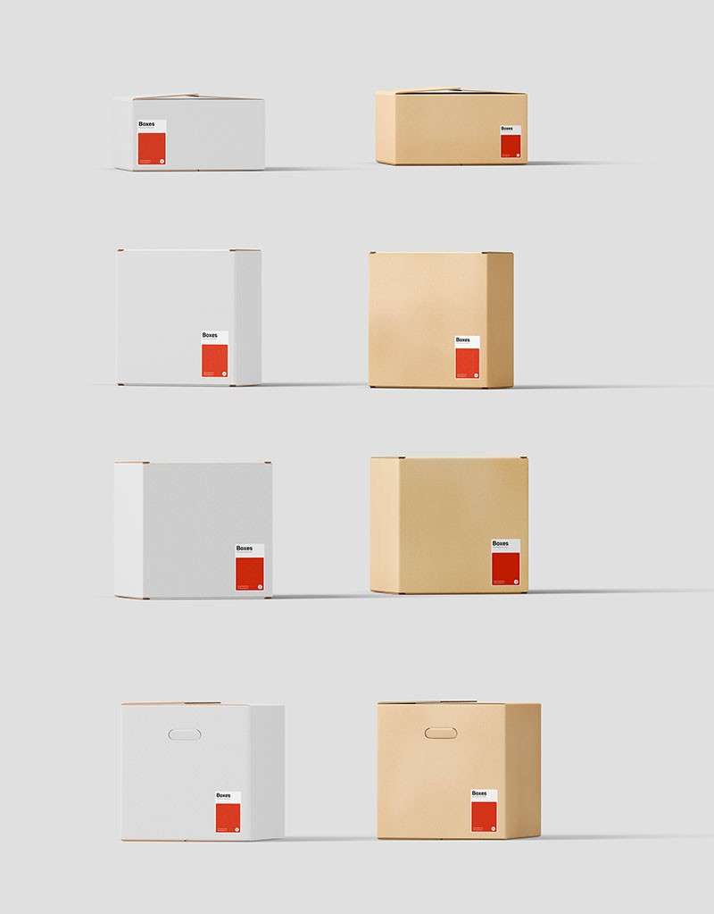 49个牛皮纸箱纸盒包装设计样机素材PSD 样机素材 第5张