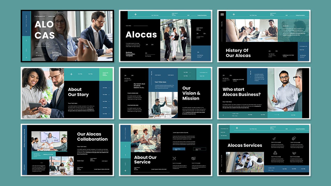 公司/企业宣传PPT幻灯片模板下载 Alocas – Business Presentation PowerPoint Template 幻灯图表 第5张