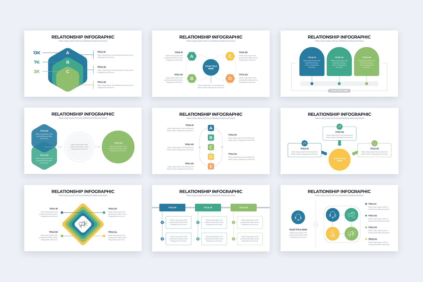 业务关系信息图表矢量模板 Business Relationship Illustrator Infographics 幻灯图表 第2张
