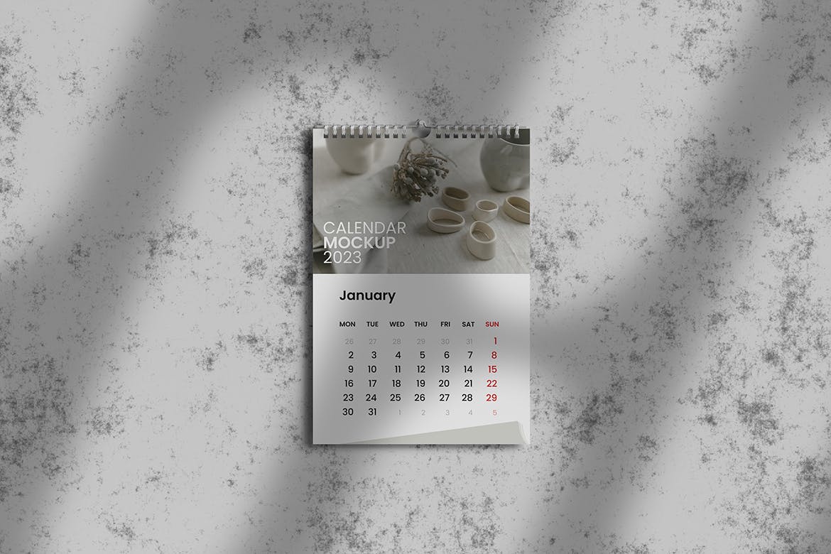 活页挂历设计样机 Wall Calendar Mockup 样机素材 第1张